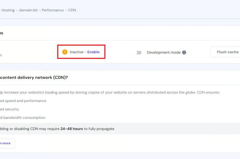 Hostinger Built-in CDN