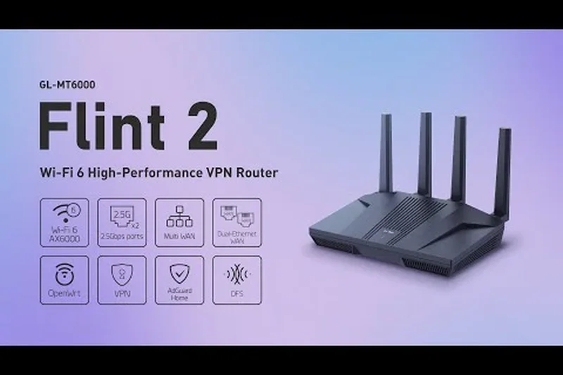 GL.iNet Flint 2 (GL-MT6000) High-Performance Router