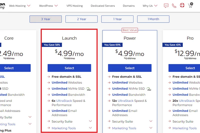 InMotion Hosting Launch Shared
