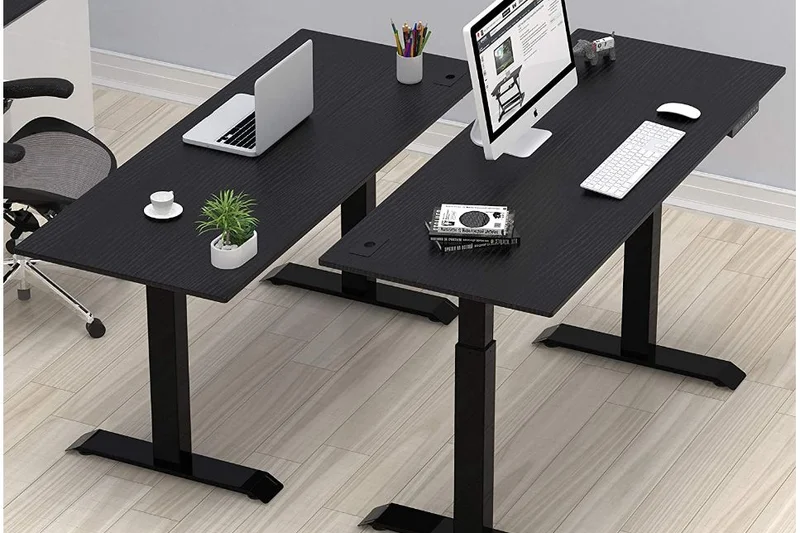 SHW L-Shaped Electric Height Adjustable Desk