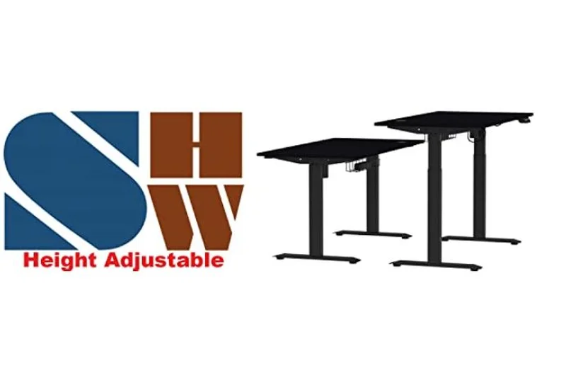 SHW L-Shaped Electric Height Adjustable Desk