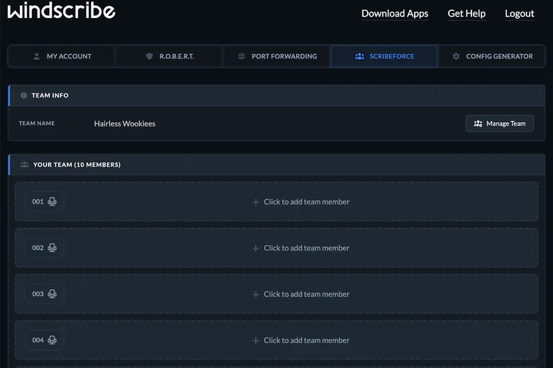 Windscribe ScribeForce