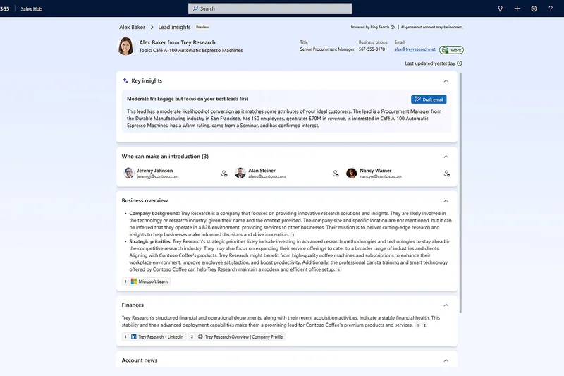 Microsoft Dynamics 365 Sales