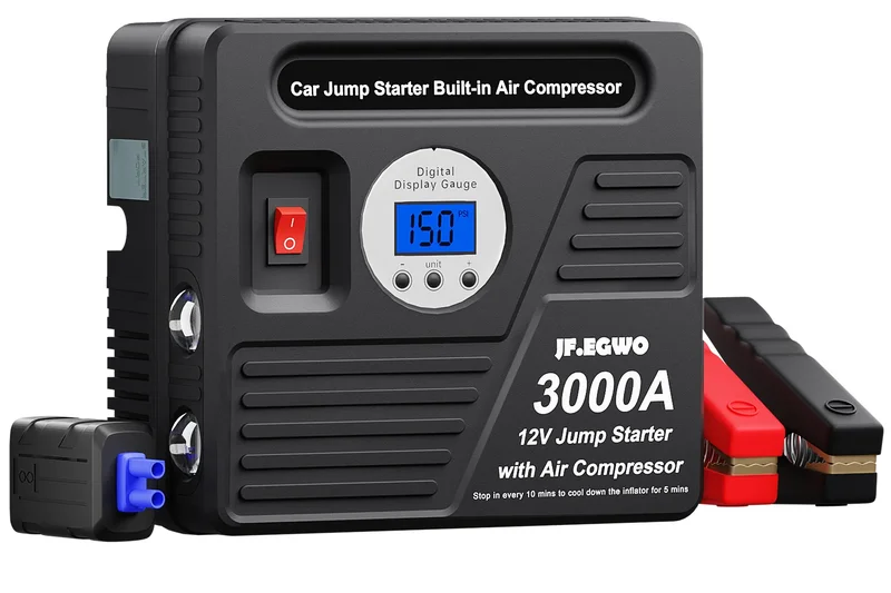 JF.EGWO 3000A Jump Starter with Air Compressor