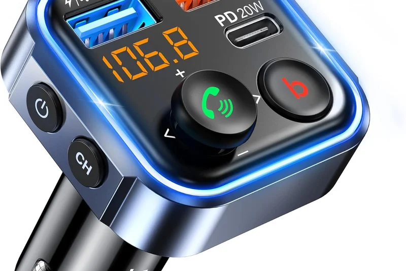 Lencent 48W Bluetooth FM Transmitter with 7-Color Light