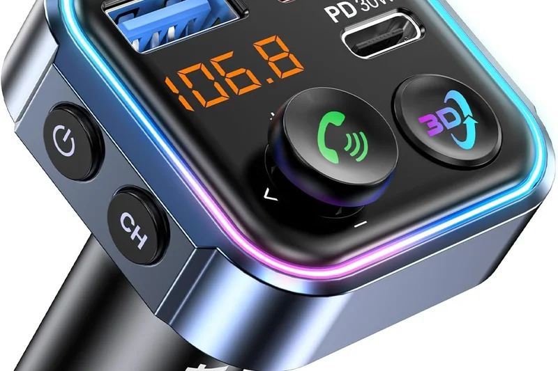 Lencent 48W Bluetooth FM Transmitter with 7-Color Light