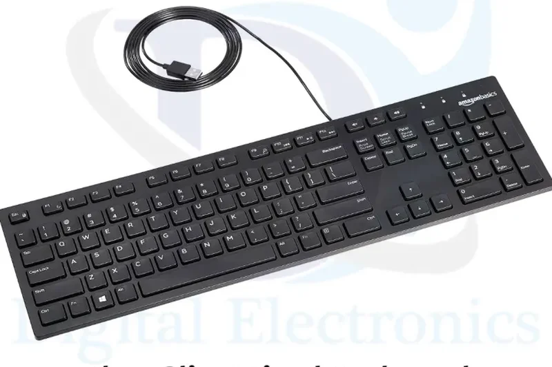 Amazon Basics Matte Black Wired Keyboard