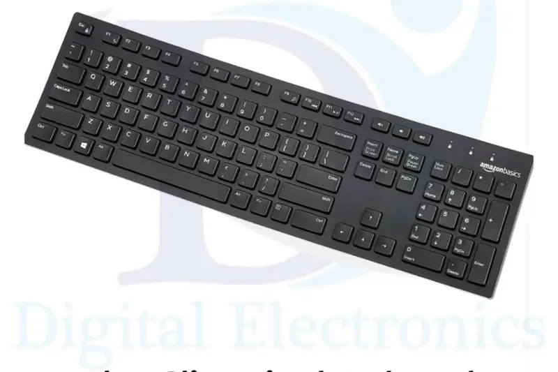 Amazon Basics Matte Black Wired Keyboard