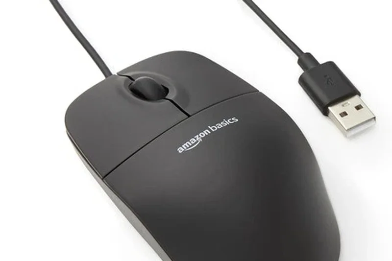 Amazon Basics 3-Button Wired USB Computer Mouse
