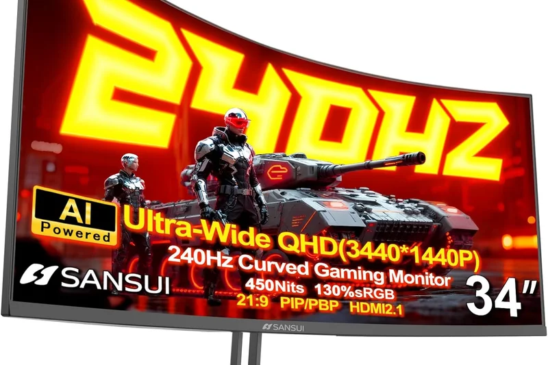 Sansui 34-Inch 240Hz Ultrawide Monitor