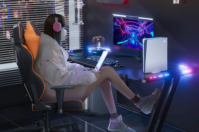 HLDIRECT Gaming Chair with LED